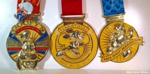 Steph's Picture of All Three Medals from the Goofy Challenge