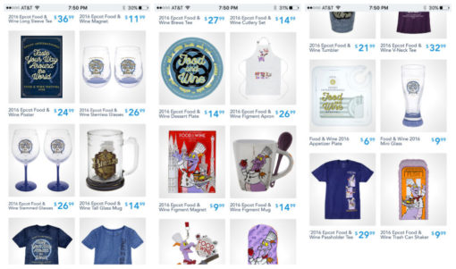 Screenshot from the Shop Disney Parks App